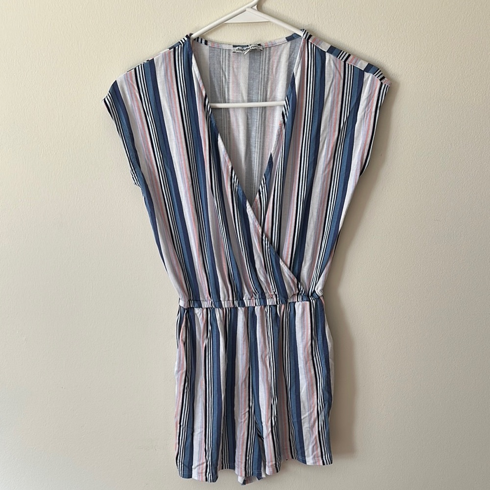 Striped V-Neck Romper